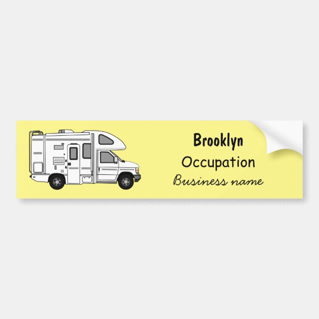 Campervan tecknad illustration bildekal (Framsidan)