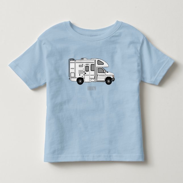 Campervan tecknad illustration t shirt (Framsida)