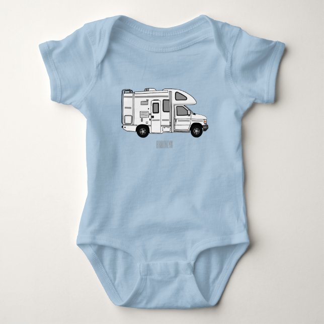 Campervan tecknad illustration t shirt (Framsida)