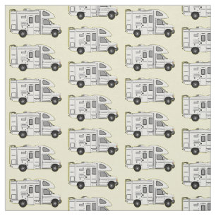 Campervan tecknad illustration tyg