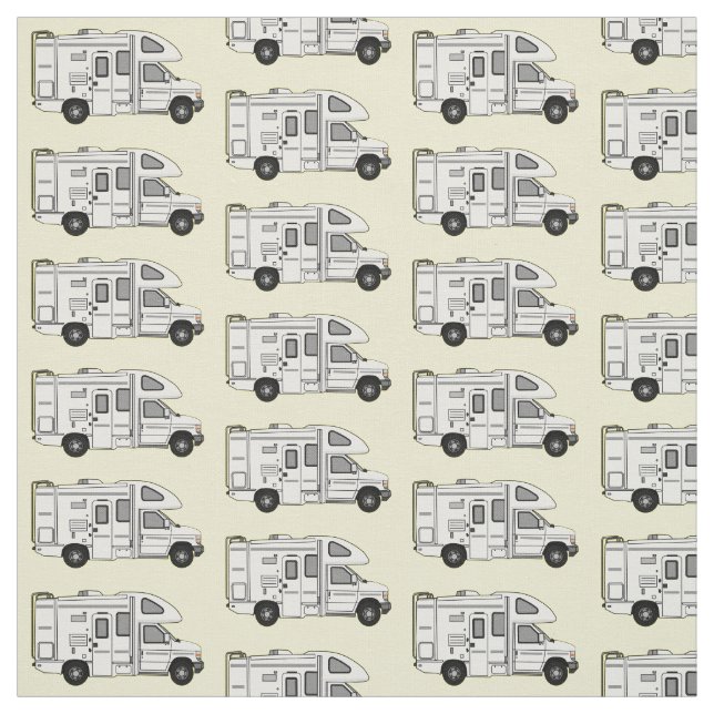 Campervan tecknad illustration tyg (Provkarta)