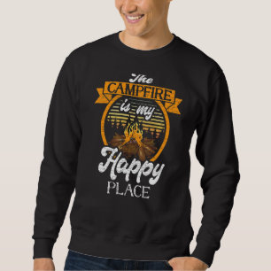 Campfire är mitt campingläger i Lycklig Ställe Lång Ärmad Tröja
