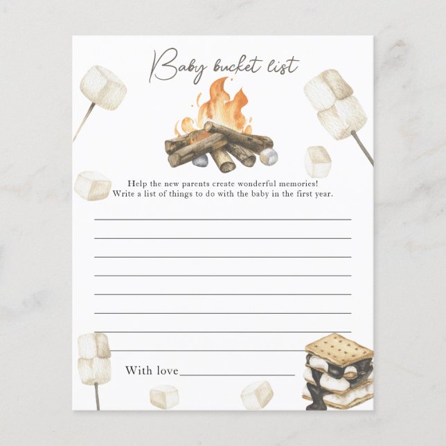 Campfire Baby-dusch - Baby-bucket-lista (Framsida)
