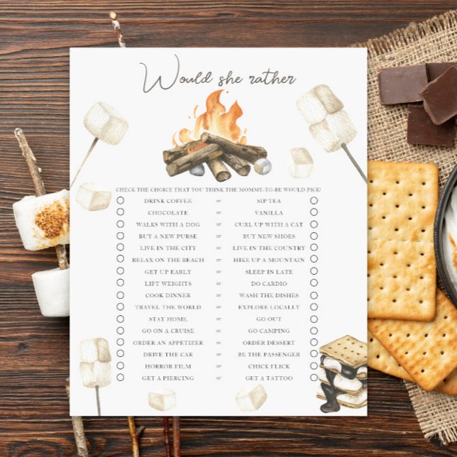 Campfire Baby-dusch skulle hon hellre hellre vilja (Skapare uppladdad)