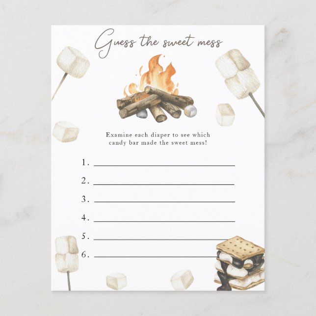 Campfire babydusch Gissa det söta  spelet (Framsida)