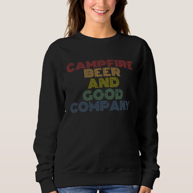 Campfire Beer And Good Company hiking camping  jok T Shirt (Framsida)