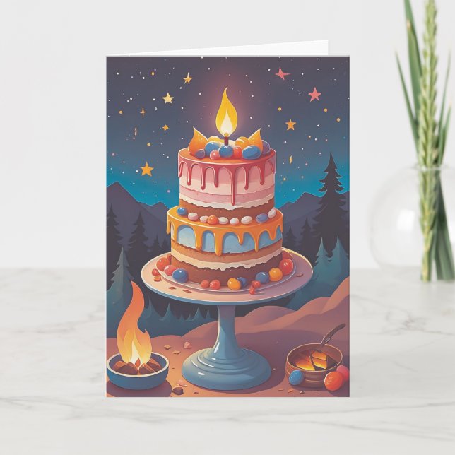 Campfire Birthday Bliss Kort (Framsida)