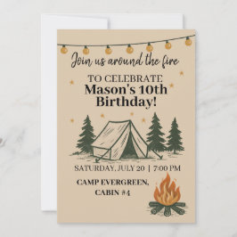 Campfire Birthday-inbjudan Inbjudningar