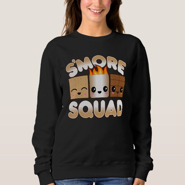 Campfire Camping Exdoor Friends Smore Squad T Shirt (Framsida)