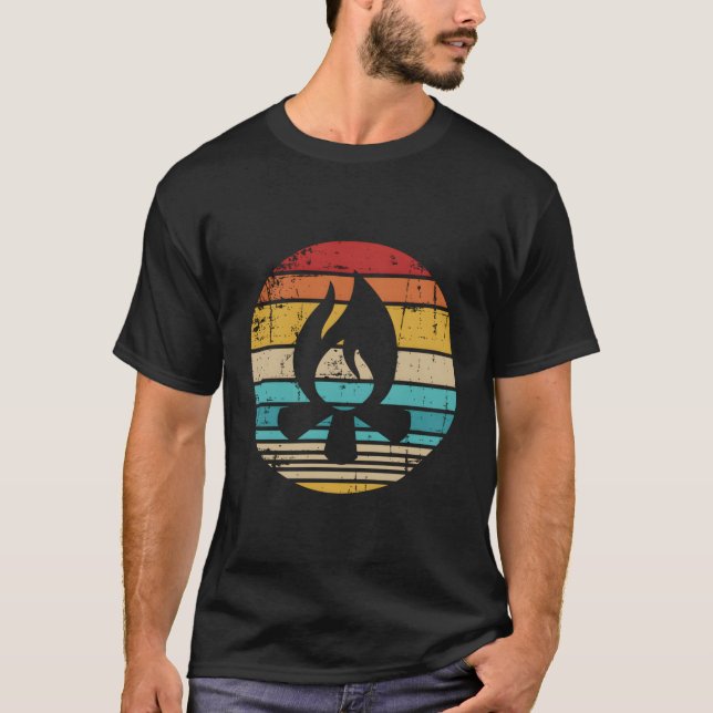 Campfire Camping Vintage T Shirt (Framsida)