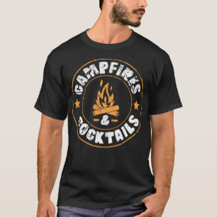 Campfire Cocktails Funny Camping Manar och Women T Shirt