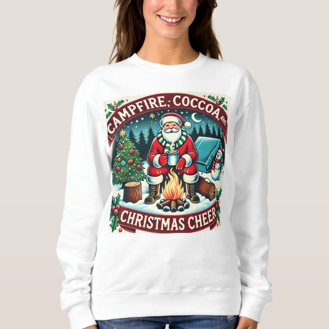 Campfire, Cocoa and jul Cheer: Mysigt upp för T Shirt (Framsida)