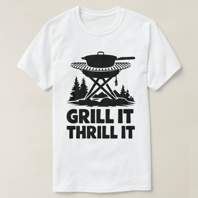 Campfire Cooking Grill Äventyr Quote Design T Shirt (Design framsida)