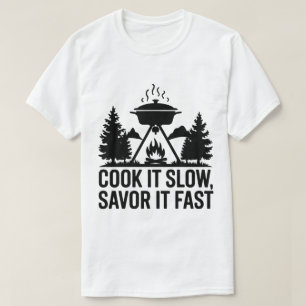 Campfire Cooking Pot Mountain Wilderness Art T Shirt