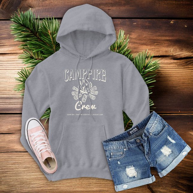 Campfire Crew Bridesmaid Camping Bachelorette T Shirt (camping bachelorette party bridesmaid crew shirt earth colors beige brown)