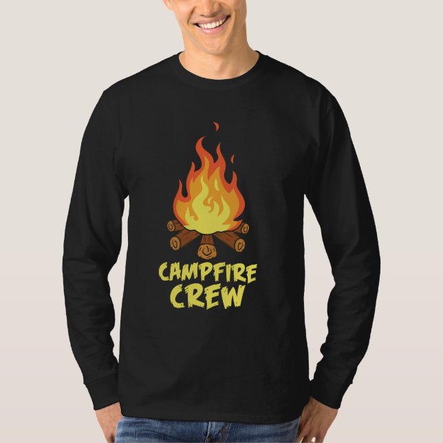 Campfire Crew Family Camping Vacation T Shirt (Framsida)
