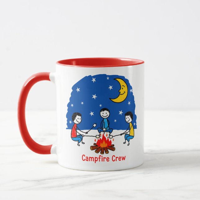 Campfire Crew Kids Crayon Night Scene Mugg (Vänster)