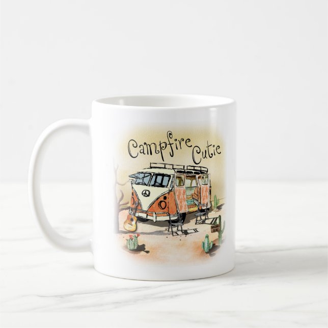 Campfire Cutie Vintage Camping Kaffemugg (Vänster)