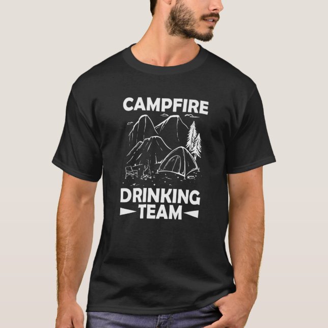 Campfire Drinking Team  8 T Shirt (Framsida)