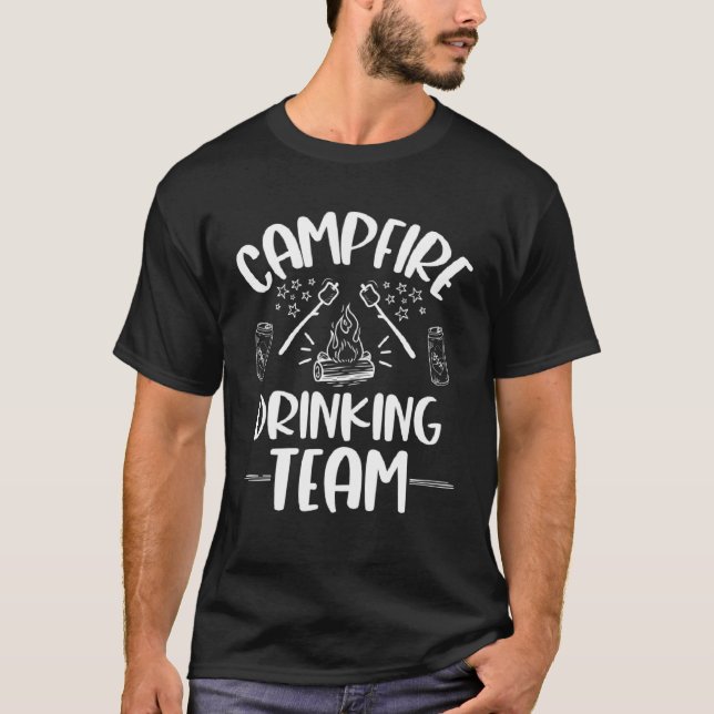 Campfire Drinking Team  Beer Camping  Smores Women T Shirt (Framsida)