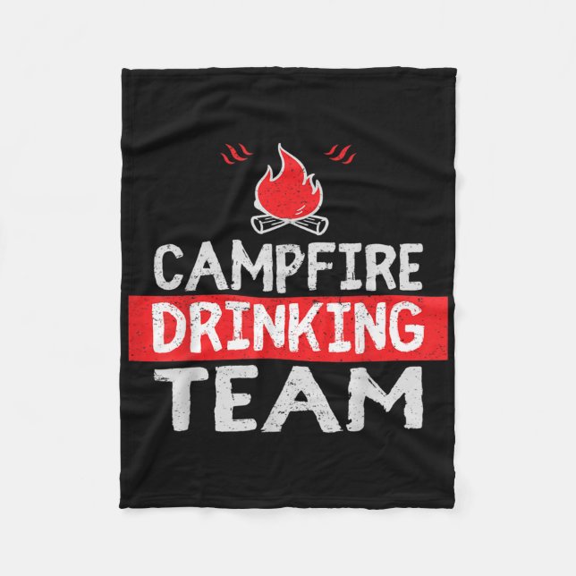 Campfire Drinking Team Funny Camping Gift Fleecefilt (Framsidan)