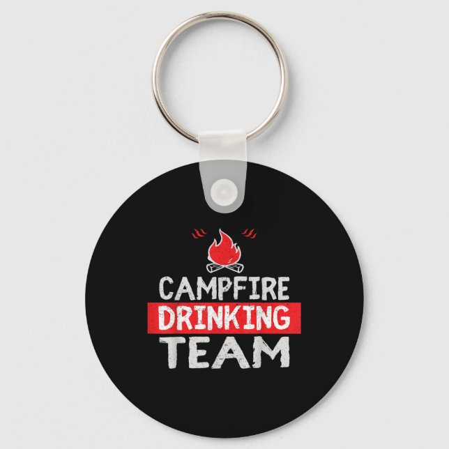 Campfire Drinking Team Funny Camping Gift Nyckelring (Framsida)