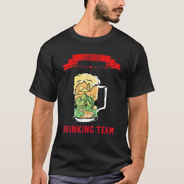 Campfire Drinking Team Humor Roligt 1 T Shirt (Framsida)