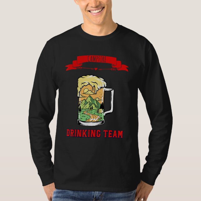 Campfire Drinking Team Humor Roligt 1 T Shirt (Framsida)