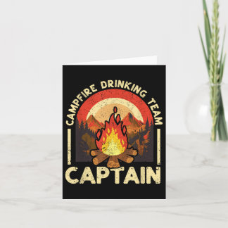 Campfire Drinking Team Kapten Funny Camping Outdo Kort
