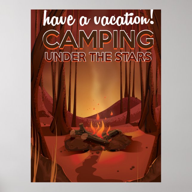Campfire i skogen. poster (Framsidan)