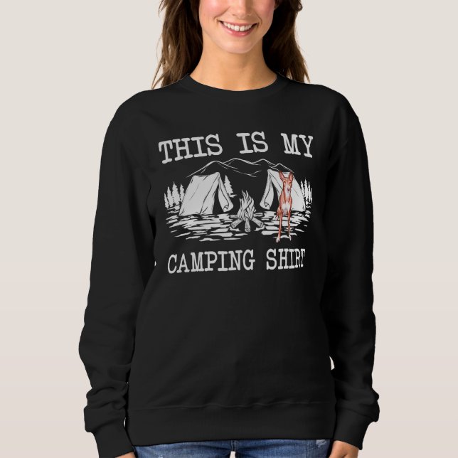 Campfire Ibizan Hound Hund Detta är min kampanj T Shirt (Framsida)