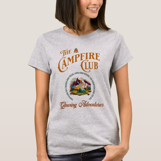 Campfire Klubb Camping utomhus T Shirt (Framsida)