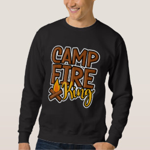 Campfire Kung Camping Camp Ground Bonfire Manar Bo Lång Ärmad Tröja