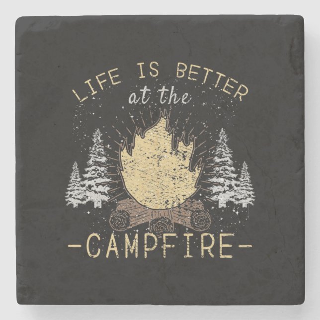 Campfire - Livet är bättre av Campfire Stenunderlägg (Framsidan)