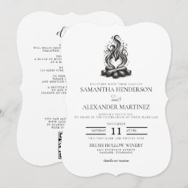 Campfire Love Wedding Inbjudningar