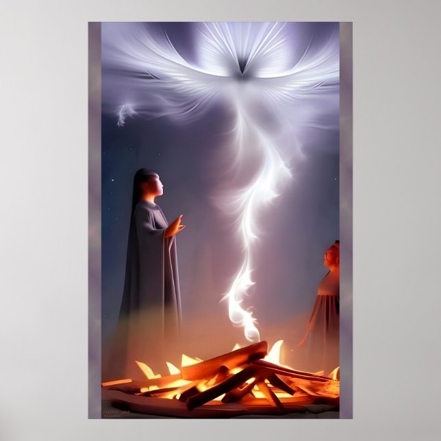 Campfire Magic - AI Fantasy Art Print Tribal Poster (Framsidan)