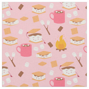 Campfire marshmallow Choklad smoers rosa Tyg