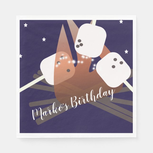 Campfire Marshmallow Stars Camping utomhus Pappersservett (Framsidan)