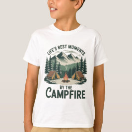 Campfire Moments - Boys’ Tents & Mountains Kids’ T Shirt