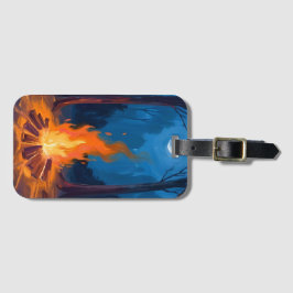 Campfire Moon | Nature Watercolor Painting Bagagebricka