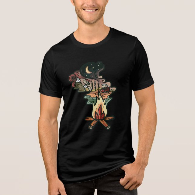 Campfire Night Adventure T Shirt (Framsida)