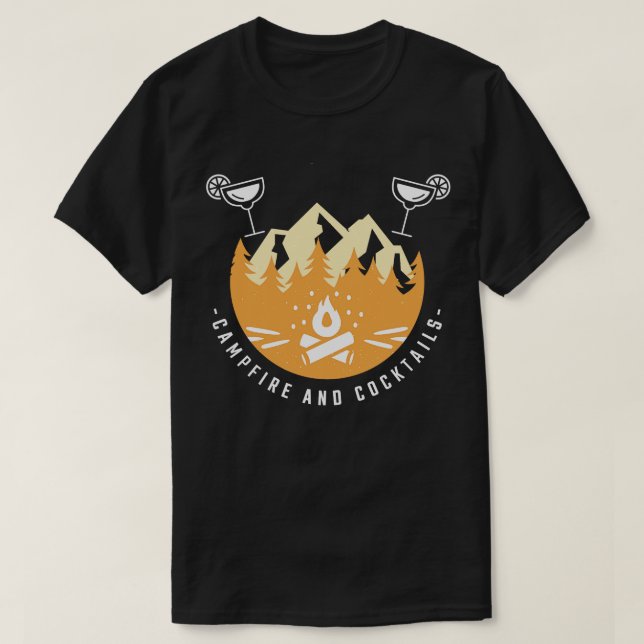 Campfire och Cocktails 1 T Shirt (Design framsida)
