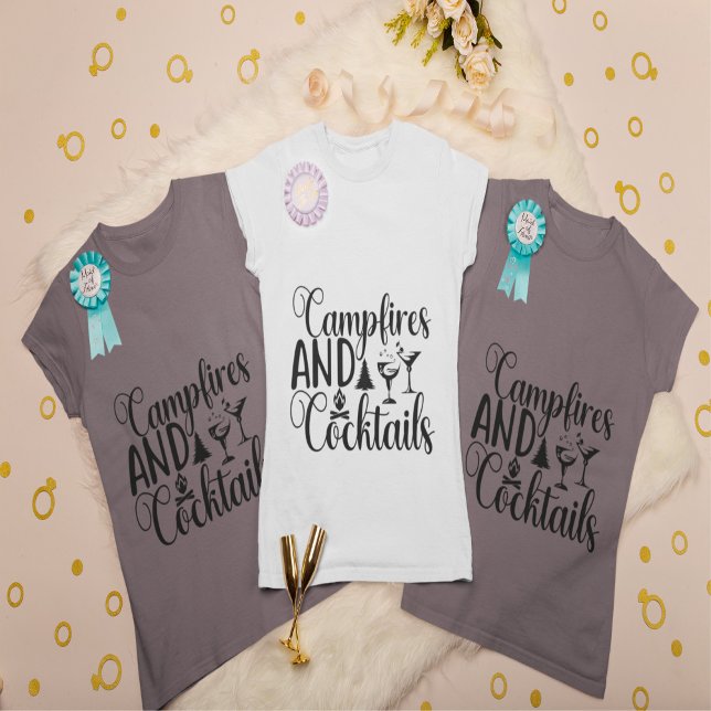 Campfire och Cocktails Bachelorette Bride T Shirt (Skapare uppladdad)