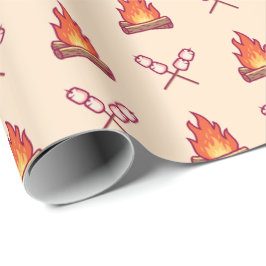 Campfire och Marshmallow Mönster Presentpapper