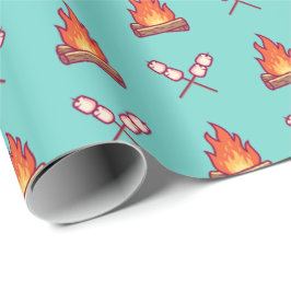Campfire och Marshmallow Mönster Presentpapper