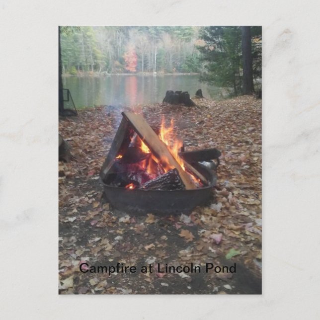 Campfire på Lincoln Pond Vykort (Framsida)