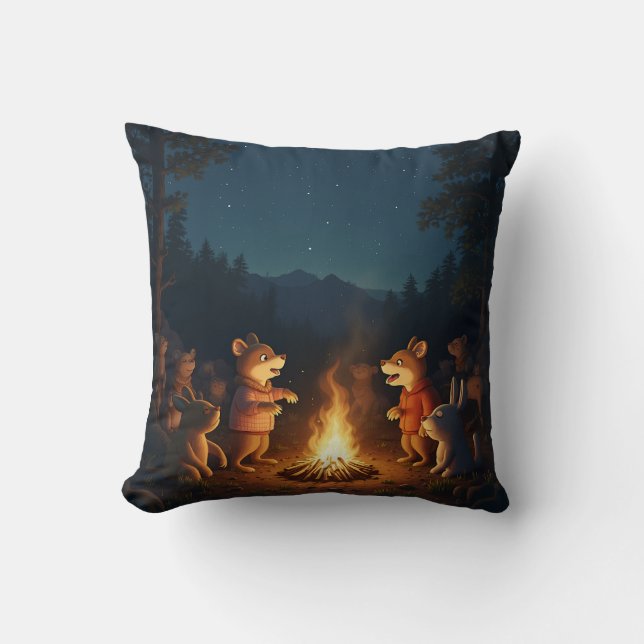 Campfire Party Animals Kudde (Framsida)