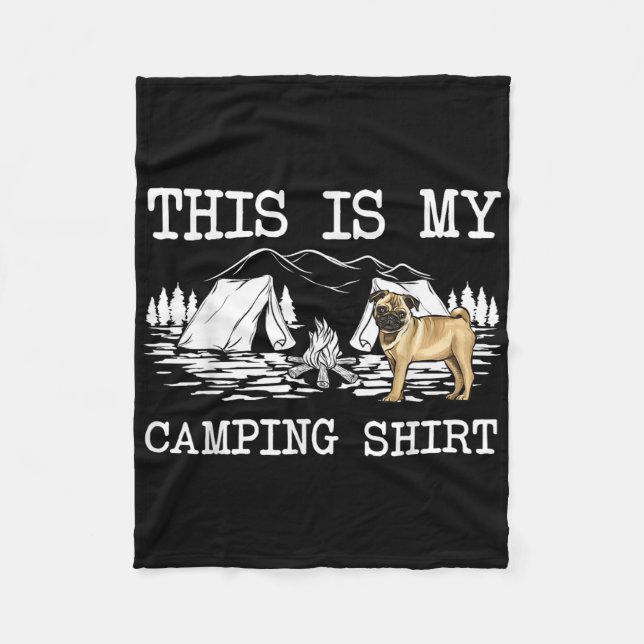 Campfire Pug Hund Det här är min kampanj Fleecefilt (Framsidan)