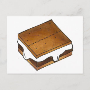 Campfire S mores Chocolate Smore Camping Foodie Vykort