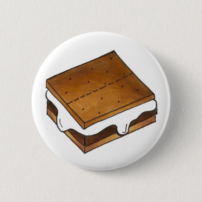 Campfire S mres Marshmallow Camp Smores Foodie Knapp (Framsida)